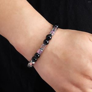 Link Armbanden Handgemaakte Natuursteen Voor Mannen Kleurrijke Lava Rock Energie Mannelijke Armband Hip Hop Punk Sieraden