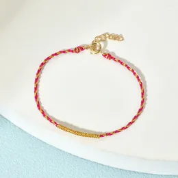 Bracelets à maillons faits à la main, corde rouge tressée, ligne porte-bonheur, cadeau féminin, enveloppe tissée à la main, accessoires fins pour Couple ami