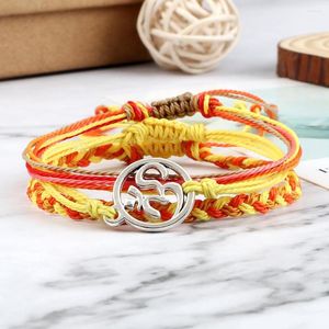 Lien Bracelets À La Main Tibétain 3 pcs Bracelet Tressé Ensemble Jaune Arbre De Vie OM Symbole Charme Réglable Pour Femme Homme Cadeau Corde De Cire