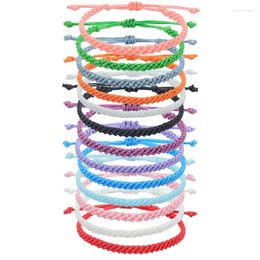 Pulseras de eslabones Pulsera de hilo de cera hecha a mano Hilo impermeable Brazaletes trenzados Mujeres Hombres Bohemio Twist Amistad Pulsera Joyería