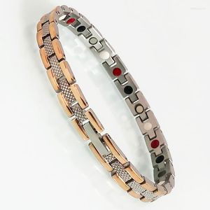 Bracelets de liaison bracelet magnétique Hommes en acier inoxydable pour les femmes 7 mm plaquées sur chaîne de mains germanium brassage femelle bijoux