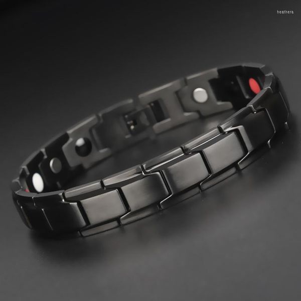 Lien Bracelets Bracelet Hologramme Magnétique Sain Hommes Brillant Et Brossé En Acier Inoxydable Hommes Amitié Balance Hommes Poignet Brassard