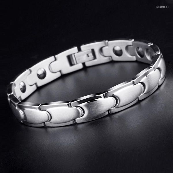 Lien Bracelets Haute Qualité En Acier Inoxydable Bracelet Magnétique Énergie Puissance Santé Bracelet Bracelet De Mode Bijoux Cadeau Pour Femmes Hommes