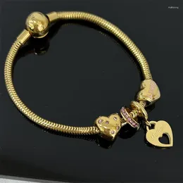 Bracelets de liaison conception de haute qualité Bracelet en acier inoxydable Bijoux de mode Pink Series Love Gemstone Mother Gift ne s'estompe pas