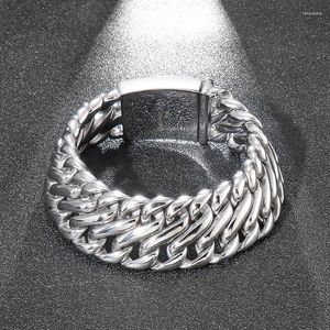 Link Armbanden van hoge kwaliteit retro armband 316L roestvrij staal Curb Cuban vintage enorme ketting heren armband sieraden 22 mm breedte