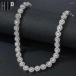 Bracelets à maillons Hip Hop 9MM, chaîne de Tennis ronde glacée, collier scintillant en cristal de Zircon cubique complet, bijoux pour hommes et femmes