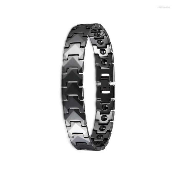 Bracelets à maillons Ikuinen Bracelet magnétique en tungstène anti-rayures pour femmes flèche Couple hommes santé énergie hématite