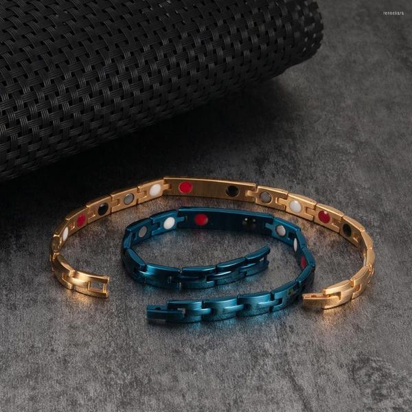 Lien Bracelets Ikuinen Bracelet Magnétique Pour Femme En Acier Inoxydable Avec Cristal Santé Énergie Germanium Zircone Bijoux Femme