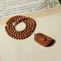 Bracelets de liaison India Sandalwood Longdiyhandheld Chain Bouddha Perles de prière String Necd Pendre Pendentif Pendre des bijoux assemblés Collier de pull