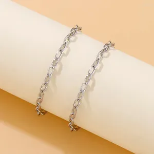 Bracelets à maillons Bracelet à breloques italien en acier inoxydable 3mm Couple bijoux imperméables couleur argent chaîne à main de mode pour les femmes cadeau
