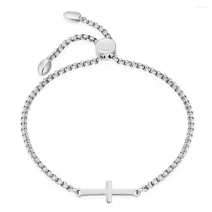 Bracelets à maillons croix de jésus pour hommes et femmes, Bracelet d'amitié bon ami, élastique réglable