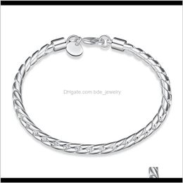 Lien Bracelets Bijoux925 Sier Charme Corde Torsadée 8 Pouces Mode Style Neutre 100% Haute Qualité Chaîne Bracelet Dff0796 Drop Delivery