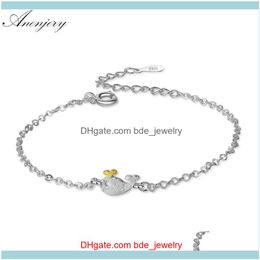 Link, armbanden juwelierlink, keten anenjery schattige kleine walvis dolfijnen 925 sterling sier armband voor vrouwen s-b216 drop levering 2021 jlrpn