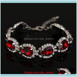 Lien, Bracelets Jewelrylink, Chaîne Beau Bracelet Pour Les Femmes Rouge Cristal Autrichien De Mode Coeur En Gros Drop Delivery 2021 Yhsxk