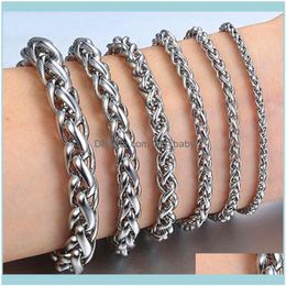 Bracelets à maillons Jewelrylink Chaîne Hnsp 316L Bracelet à maillons en acier inoxydable pour hommes Chaînes à main masculines Bijoux1 Drop Livraison 2021 Dfwnj