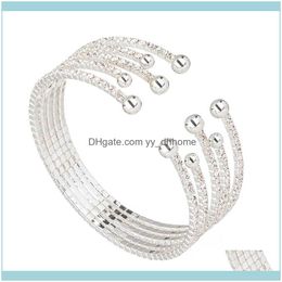 Enlace, Pulseras Jewelrylink, Cadena Yfjewe Brazaletes Joyería de Navidad Big Circel Pulsera abierta hecha a mano para regalo de niña B247 Entrega de gota 2021