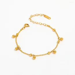 Lien Bracelets Joolim Bijoux En Gros Haut De Gamme PVD Ternir Gratuit Charme Permanent Petites Perles Boule Pendentif Bracelet En Acier Inoxydable Pour