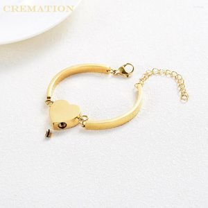 Lien Bracelets K001 Blanc Coeur Urne Bracelet En Acier Inoxydable Souvenir Crémation Bracelet Titulaire Cendres Pour Animaux / Humain Memorial Bijoux Gratuit