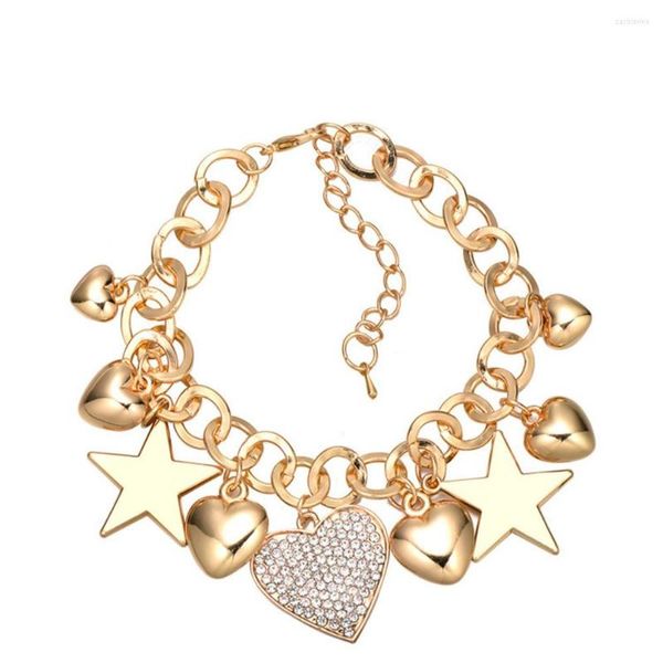 Lien Bracelets Key Lock Amour Coeur Bracelet Avec Strass Bijoux De Mode Femmes Chaîne Accessoires