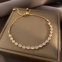 Bracelets de liaison du design de niche de mode coréenne Bracelet zircon pour les femmes original mignon simple cinq pointus millésimes esthétique kpop bijoux cadeau