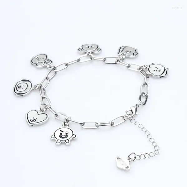 Bracelets de liaison Bracelet de charme kpop pour femmes hommes mignons esthétique de chevaux cloches Bangle coréen de la mode de la mode Cartonne animée