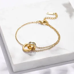 Bracelets à maillons Kpop Y2K coréen exquis romain numérique Zircon pendentif bracelet pour femmes filles élégant ensemble de bijoux à la mode cadeau de fête