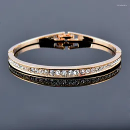 Bracelets à maillons LEEKER classique goutte d'eau zircon cubique pour les femmes couleur or Rose argent sur la main bijoux de mode ZD1 LK6