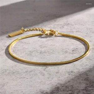 Bracelets à maillons LETAPI 1.7mm chaîne serpent carrée pour hommes couleur or acier inoxydable Bracelet Cool Bracelet décontracté de base