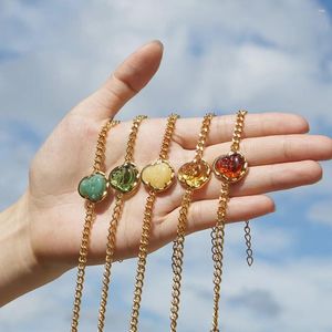 Bracelets à maillons porte-bonheur Maitreya bouddha pour femmes, en acier inoxydable, couleur or, chaîne épaisse, bijoux pour Couple, accessoires cadeaux