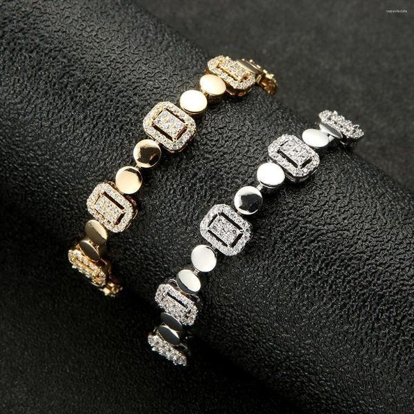 Lien Bracelets De Luxe Carré Chaîne Bracelets Cubique Zircon CZ Vintage Bohème Manchette Pour Femmes Femme Mode Bijoux S0849