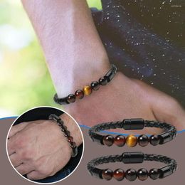 Bracelets à maillons en hématite magnétique pour hommes et femmes, perles en pierre d'oeil de tigre, soins de santé, aimant, aide à la perte de poids, juif K6D7