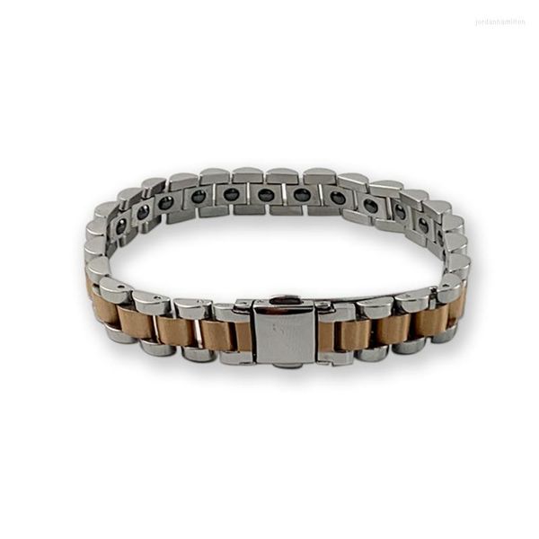 Lien Bracelets Homme Acier Inoxydable Énergie Bio Magnétique Bracelet Puissance Germanium