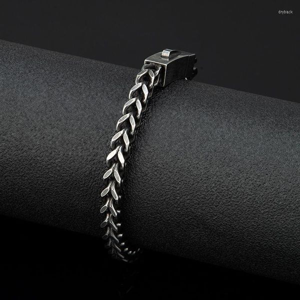 Lien Bracelets Homme Vintage Cubain Bracelet Hommes Mode En Acier Inoxydable Bouton De Manchette À La Main Main Chaîne Bijoux Pour Frère Garçon Tendance Punk