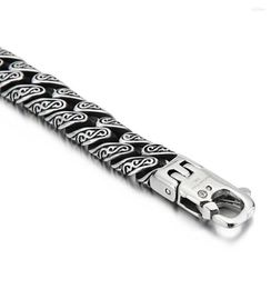 Link Bracelets Man Pulsera de 12 mm Cadena punk hombres de acero inoxidable Símbolo misterioso Charm Pulseira Masculina Armband Jewelry29206484525
