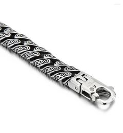Link Bracelets Man Pulsera de 12 mm Cadena punk hombres de acero inoxidable Símbolo misterioso Pulseira Masculina Armband Jewelry29208798981