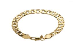 Bracelets de liaison Bracelet Gold Couleur large 215 cm Ample en acier inoxydable Brangle masculin accessoire Hip Hop Party Rock Jewelry5897493