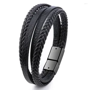 Link Armbanden Mannen Vintage Meerlaagse Lederen Gevlochten Armbanden Handgemaakte Touw Wrap Mannelijke Gift Sieraden