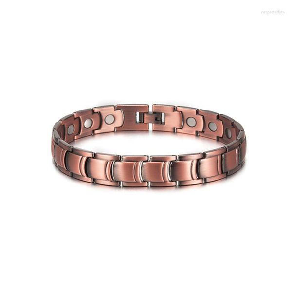 Pulseras de eslabones Pulsera de energía para la salud para hombres Brazalete para la artritis Cobre Saludable Magnético Mujeres Imanes de terapia de energía