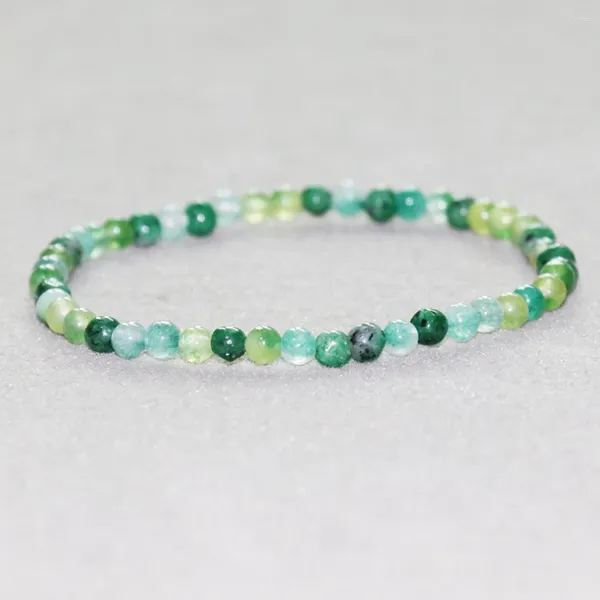 Pulseras de eslabones MG0040 Venta al por mayor Natural 4 MM Pulsera de jade africano Mini joyería de piedras preciosas para mujer