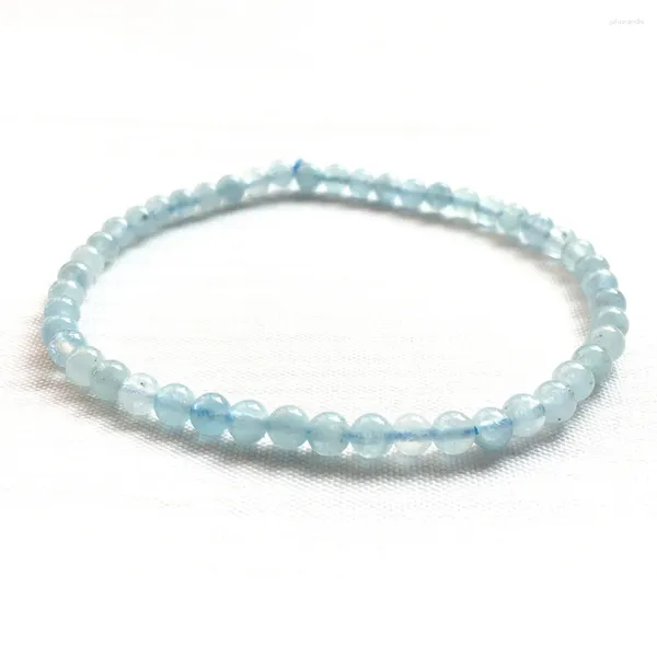 Bracelets à maillons MG0103, vente en gros, aigue-marine naturelle de 4 MM, Mini bijoux en pierres précieuses pour femmes