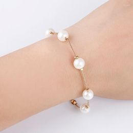 Link armbanden Minhin gesimuleerde parel charme voor vrouwen goud kleur mode Afrikaanse kralen bruiloft sieraden geschenk armband femme