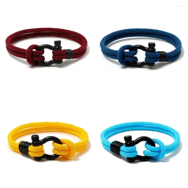 Pulseras de eslabones Pulsera minimalista para hombres Regalo Moda Cuerda roja Hebilla Cadena de mano tejida Día de San Valentín