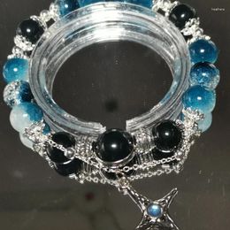 Bracelets à maillons Mo Dao Zu Shi pour femmes, Cosplay, Anime perlé Xue Yang Xiao Xingchen, accessoires, bijoux bleus, cadeau pour fille