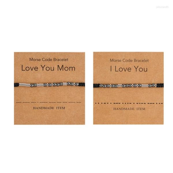 Link Armbanden Morse Code Armband Charm Beaded Handgemaakte Verjaardagscadeau voor mama