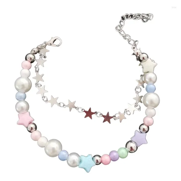 Bracelets de liaison Multicolor Rainbow Star Brangle Bracelet Bracelet Empilable Accessoires