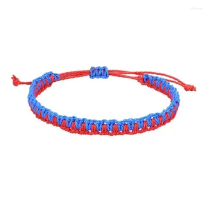 Bracelets à maillons corde multicolore noeuds chanceux femmes hommes charme tissé à la main bracelets tressés taille réglable bouddhisme bijoux Pulseras