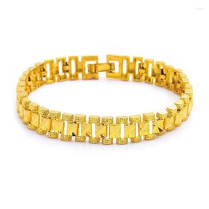 Bracelets à maillons MxGxFam 18 Cm X 8 Mm/18.5x12mm, Bracelet lourd pour femmes et hommes, bijoux plaqués or pur 24 K, designs Cassical