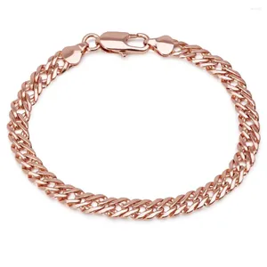 Bracelets à maillons MxGxFam (19.5 Cm 6 Mm), chaîne tissée de couleur or Rose pour hommes et femmes, bijoux à la mode, sans plomb ni Nickel