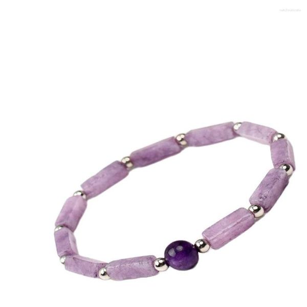 Pulseras de eslabones de amatista natural para purificar el cuerpo, pulsera adelgazante para mujer, piedra energética para pérdida de peso, pulsera de Yoga curativa