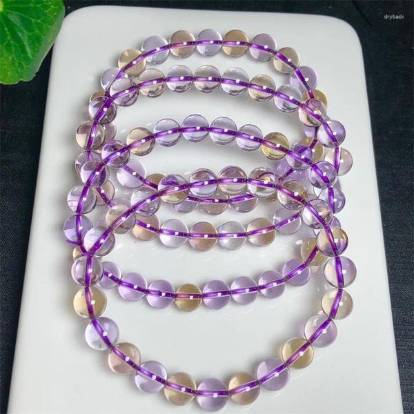 Bracelets de liaison bracelet d'amétrine naturel cristal Reiki guérison en pierre bijoux de bijoux cadeau pour les femmes 1pcs 7/8/9mm